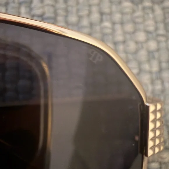 Philipp Plein Black Aviator Sunglasses